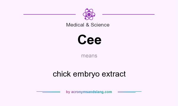 What does Cee mean? It stands for chick embryo extract