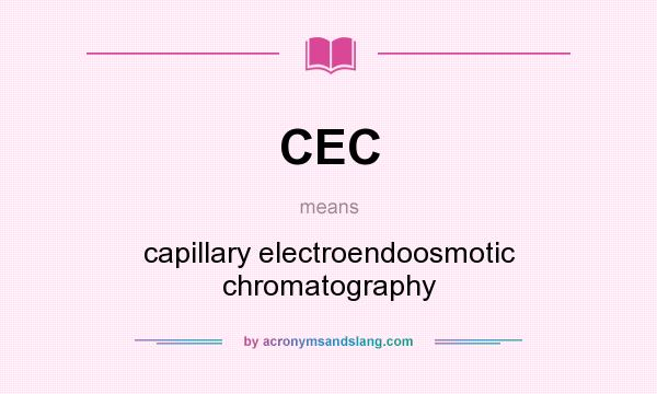 What does CEC mean? It stands for capillary electroendoosmotic chromatography