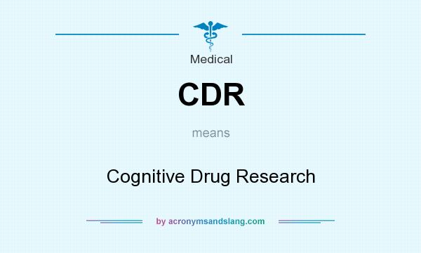 What does CDR mean? It stands for Cognitive Drug Research