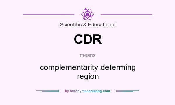 What does CDR mean? It stands for complementarity-determing region