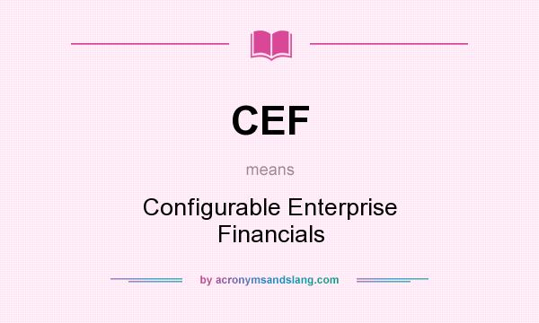 What does CEF mean? It stands for Configurable Enterprise Financials