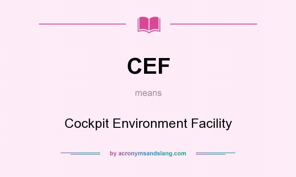What does CEF mean? It stands for Cockpit Environment Facility