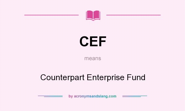 What does CEF mean? It stands for Counterpart Enterprise Fund