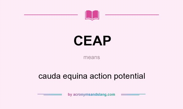 What does CEAP mean? It stands for cauda equina action potential