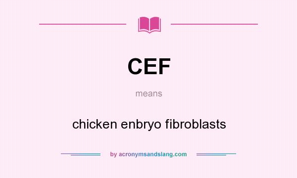 What does CEF mean? It stands for chicken enbryo fibroblasts