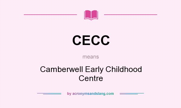 What does CECC mean? It stands for Camberwell Early Childhood Centre