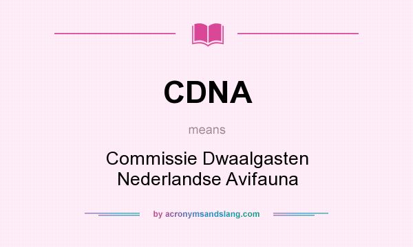 What does CDNA mean? It stands for Commissie Dwaalgasten Nederlandse Avifauna