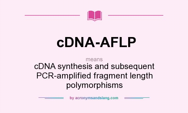 What does cDNA-AFLP mean? It stands for cDNA synthesis and subsequent PCR-amplified fragment length polymorphisms