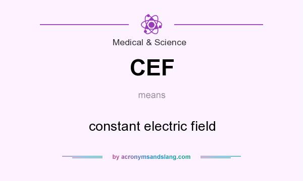 What does CEF mean? It stands for constant electric field