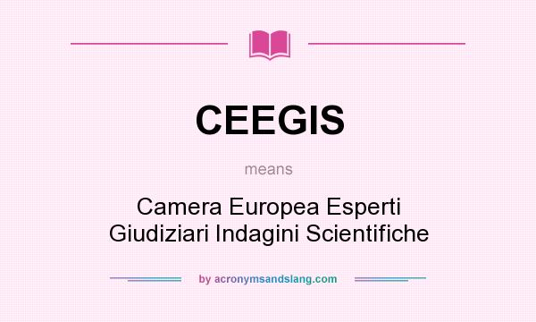 What does CEEGIS mean? It stands for Camera Europea Esperti Giudiziari Indagini Scientifiche