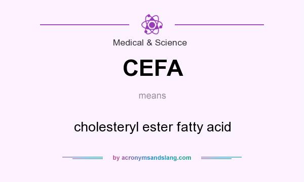 What does CEFA mean? It stands for cholesteryl ester fatty acid