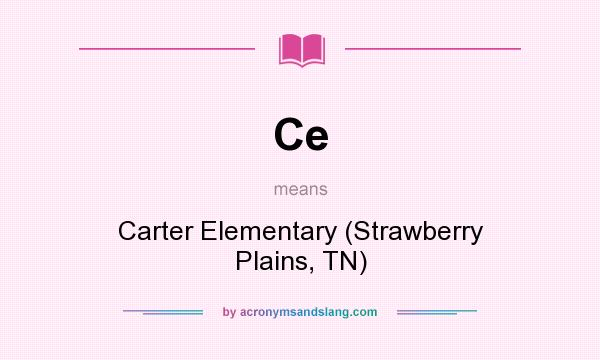 What does Ce mean? It stands for Carter Elementary (Strawberry Plains, TN)