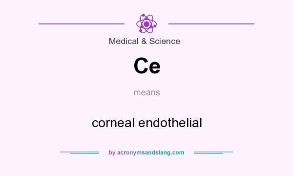 What does Ce mean? It stands for corneal endothelial