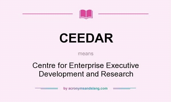 What does CEEDAR mean? It stands for Centre for Enterprise Executive Development and Research