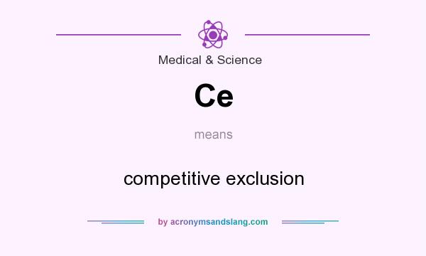 What does Ce mean? It stands for competitive exclusion