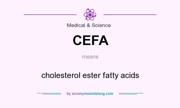 What does CEFA mean? It stands for cholesterol ester fatty acids