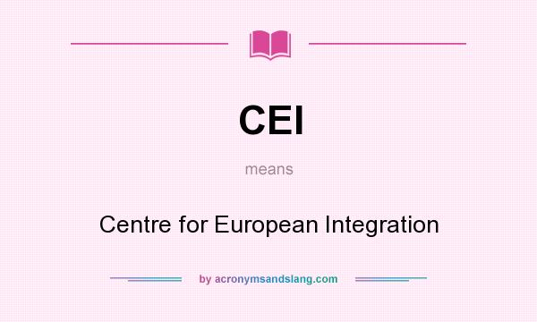 What does CEI mean? It stands for Centre for European Integration