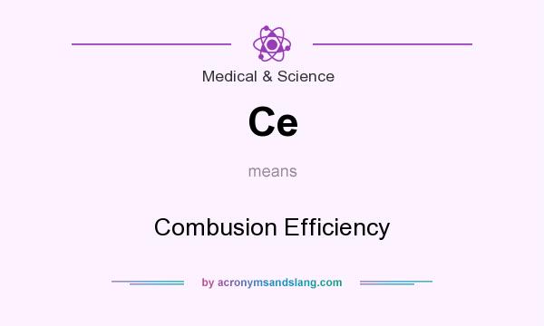 What does Ce mean? It stands for Combusion Efficiency