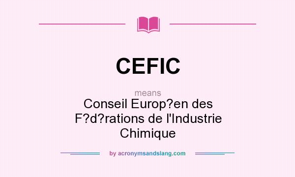 What does CEFIC mean? It stands for Conseil Europ?en des F?d?rations de l`Industrie Chimique