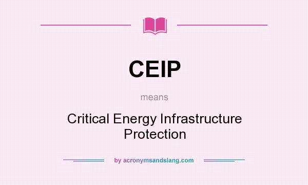 What does CEIP mean? It stands for Critical Energy Infrastructure Protection