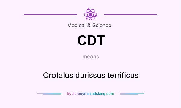 What does CDT mean? It stands for Crotalus durissus terrificus