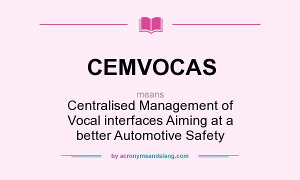 What does CEMVOCAS mean? It stands for Centralised Management of Vocal interfaces Aiming at a better Automotive Safety