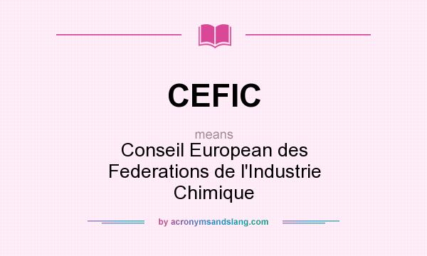 What does CEFIC mean? It stands for Conseil European des Federations de l`Industrie Chimique