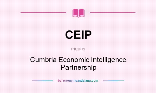 What does CEIP mean? It stands for Cumbria Economic Intelligence Partnership