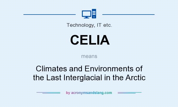What does CELIA mean? It stands for Climates and Environments of the Last Interglacial in the Arctic