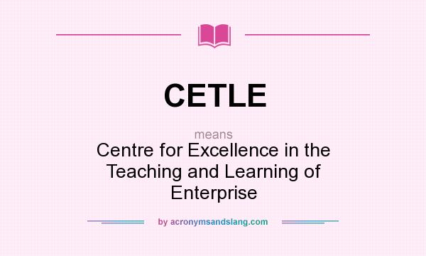 What does CETLE mean? It stands for Centre for Excellence in the Teaching and Learning of Enterprise