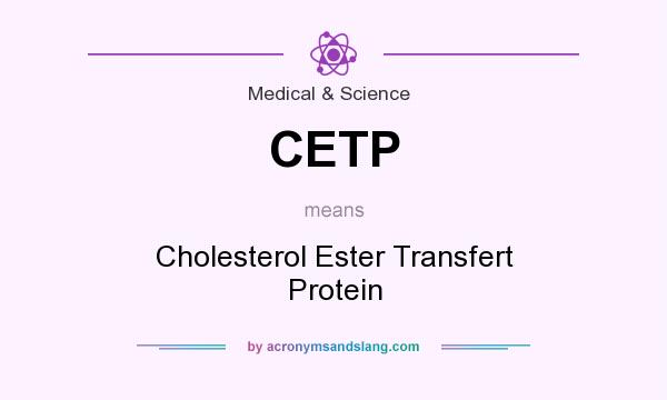 What does CETP mean? It stands for Cholesterol Ester Transfert Protein