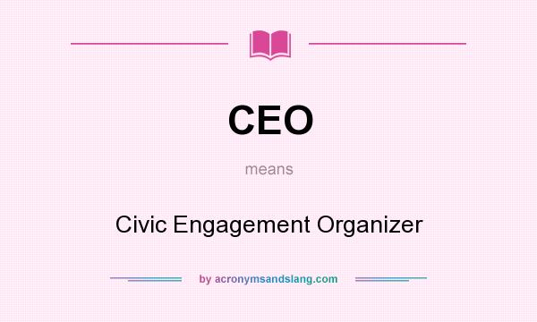What does CEO mean? It stands for Civic Engagement Organizer