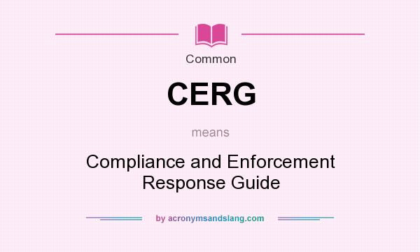 What does CERG mean? It stands for Compliance and Enforcement Response Guide