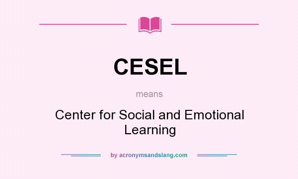 What does CESEL mean? It stands for Center for Social and Emotional Learning