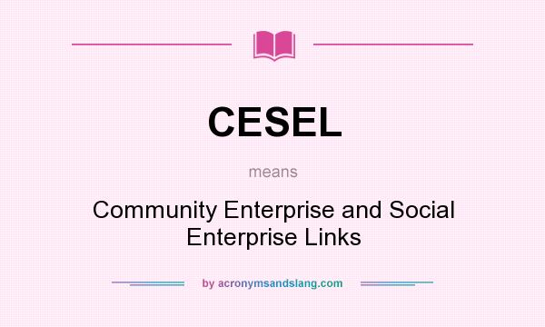 What does CESEL mean? It stands for Community Enterprise and Social Enterprise Links