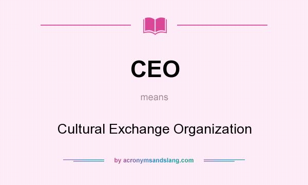 What does CEO mean? It stands for Cultural Exchange Organization