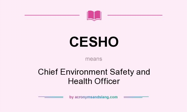 What does CESHO mean? It stands for Chief Environment Safety and Health Officer