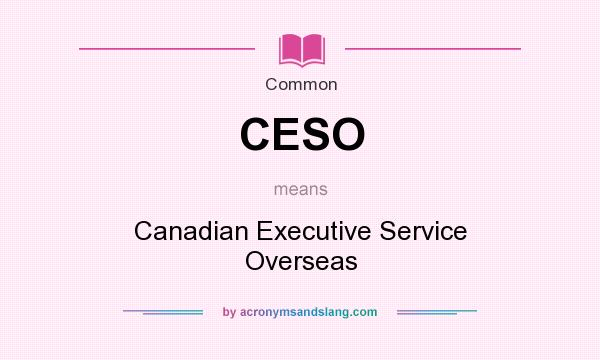 What does CESO mean? It stands for Canadian Executive Service Overseas
