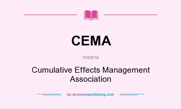 What does CEMA mean? It stands for Cumulative Effects Management Association