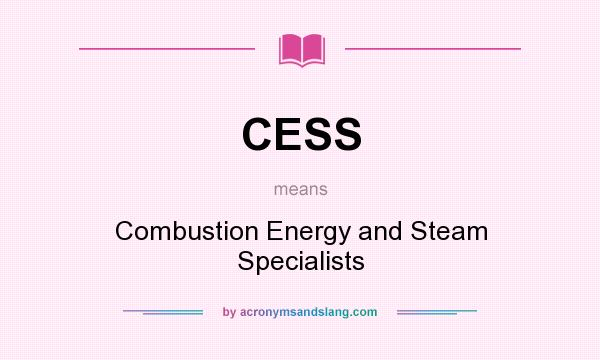 What does CESS mean? It stands for Combustion Energy and Steam Specialists