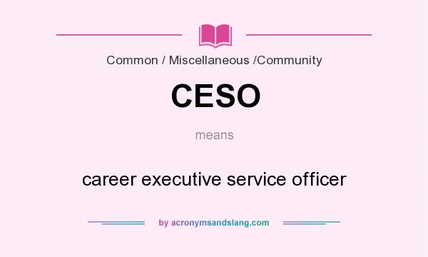 What does CESO mean? It stands for career executive service officer