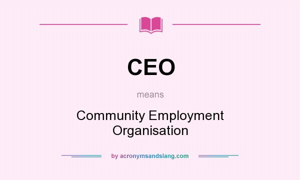 What does CEO mean? It stands for Community Employment Organisation