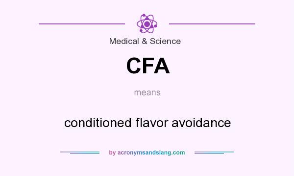 What does CFA mean? It stands for conditioned flavor avoidance