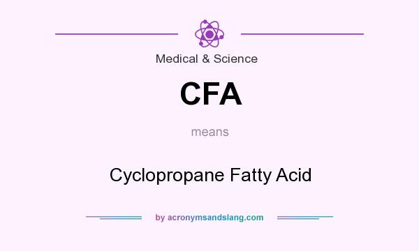 What does CFA mean? It stands for Cyclopropane Fatty Acid