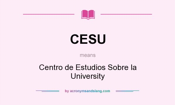 What does CESU mean? It stands for Centro de Estudios Sobre la University