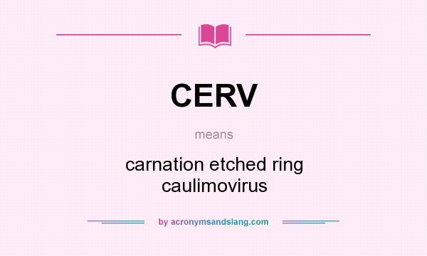 What does CERV mean? It stands for carnation etched ring caulimovirus
