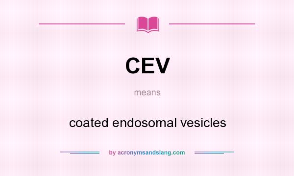 What does CEV mean? It stands for coated endosomal vesicles
