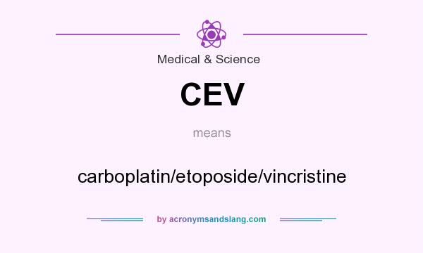 What does CEV mean? It stands for carboplatin/etoposide/vincristine