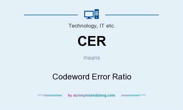 What does CER mean? It stands for Codeword Error Ratio