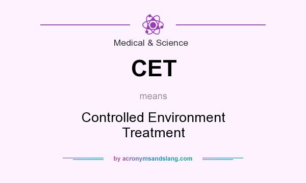 What does CET mean? It stands for Controlled Environment Treatment